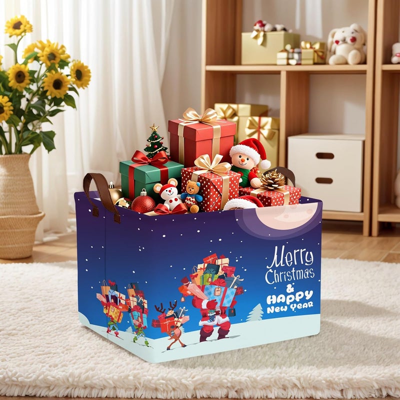SETAMA Empty Large Christmas Basket for Gifts Women Collapsible Storage Bin Kids Toy Box Holiday Décor (Santa Claus Gift) - Image 5